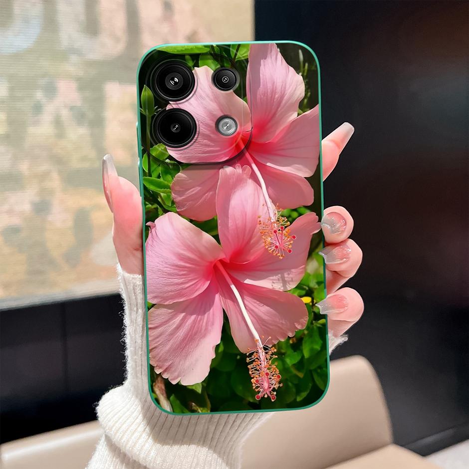 Case For Redmi Note13 13Pro 13 Pro+ Oil Painting Flower Anti-fall Minimalist Protector For Xiaomi Redmi Note 13 Pro Plus Funda
