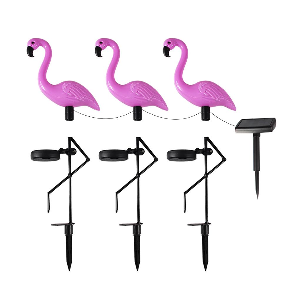 Group Flamingo Solar Light Waterproof Garden Stake Lamp Outdoor Courtyard Decoration Light Patio Walkway Light Lawn Light