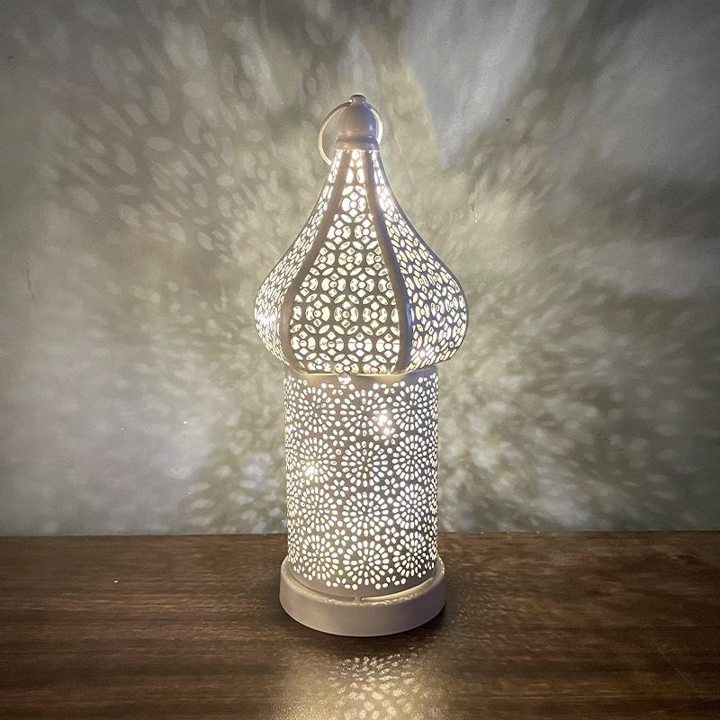 Home Decoration Golden Hollow iron art lamp Lantern Atmospheres Decorative Lamp Ornaments Ramadan Crafts Decorative ornaments