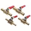 4pcs/set 6mm-8mm-10mm-12mm Hose Barb Inline Brass Water Oil Air Gas Fuel Line Shutoff Ball Valve Pipe Fittings
