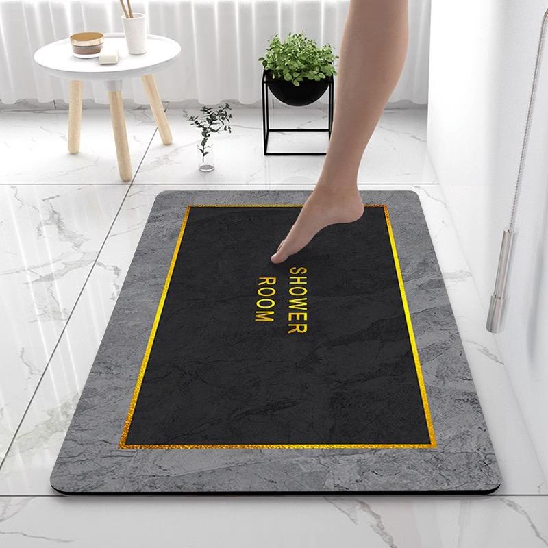 Toilet Door Diatom Mud Bathroom Floor Mat, Anti Slip Bathroom Floor Mat, Water Absorbing Quick Drying Carpet At the