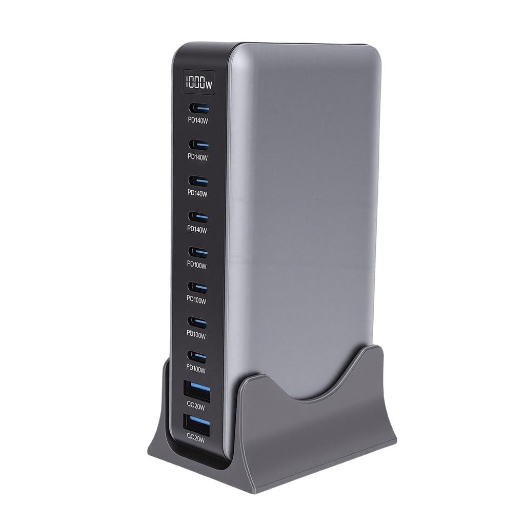 1000W USB C Charging Station GaN III Pro 10 Port 140W PD PPS Fast Charging Station Hub for Laptop Tablet Smartphone