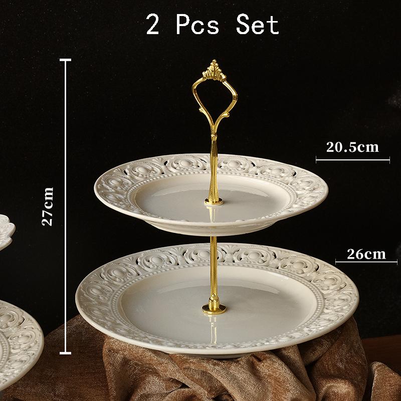 Hollow Out Relief Keramické talíře Lehký Luxusní Restaurace Steakový talíř Domácí Odpolední čaj Dezert Svačina Talíř Vynikající nádobí