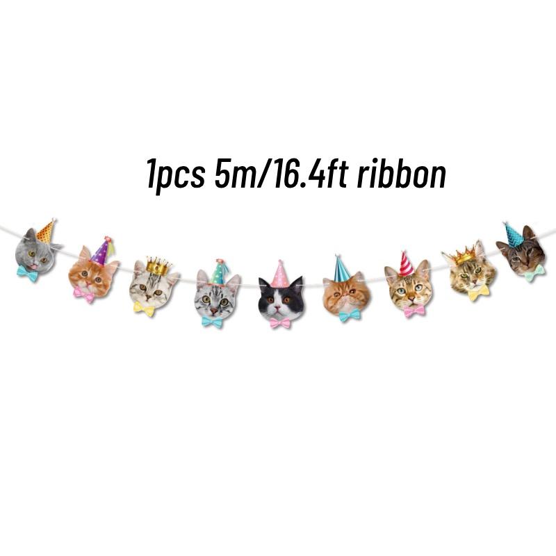 Cat Themed Birthday Party Decorations Latex Balloons Cake Toppers Banners And More! Perfect For Pet Lovers Characters)