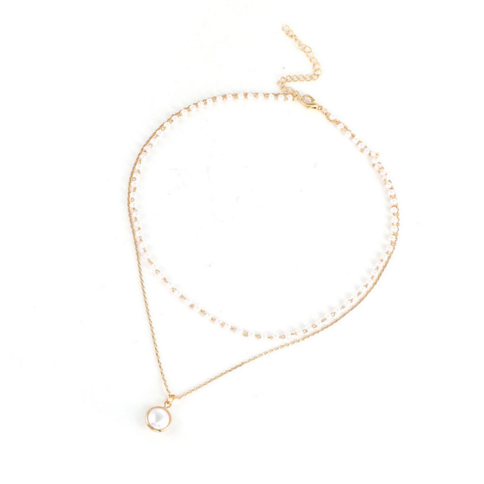 

Модное многослойное ожерелье из искусственного жемчуга с регулируемой цепочкой, украшение для повседневной носки или особых случаев