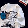 2026 New Women T Shirt Pullover Oversize Korean Version Cartoon Cat Group Printed TShirt Casual Short Sleeve Couples Y2k Shirt