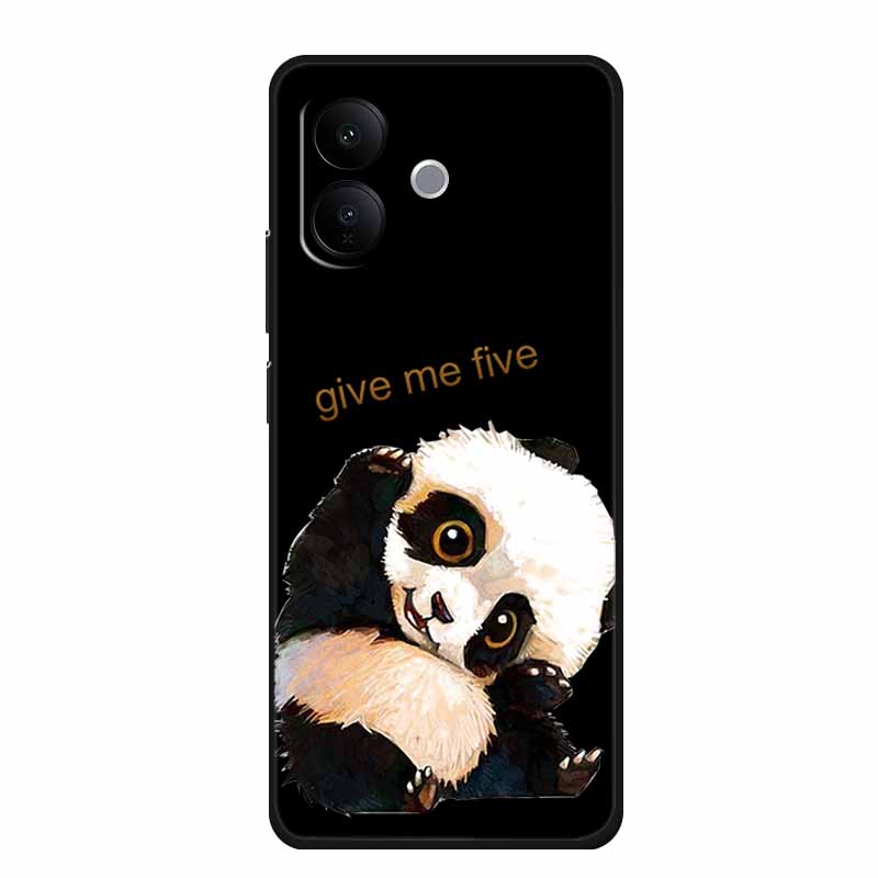 Black Silicone Case For Vivo V60 Lite 4G Case Cartoon Cat Soft Back Cover For Vivo V60 Lite 5G Phone Case 6.77" Coque Funda Para