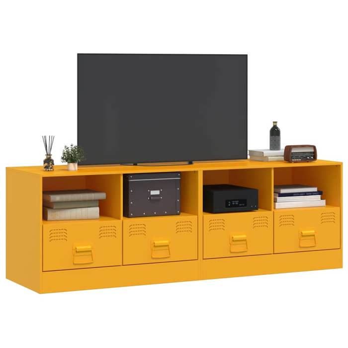 VidaXL Meubles TV 2 pcs jaune moutarde 67x39x44 cm acier 841746