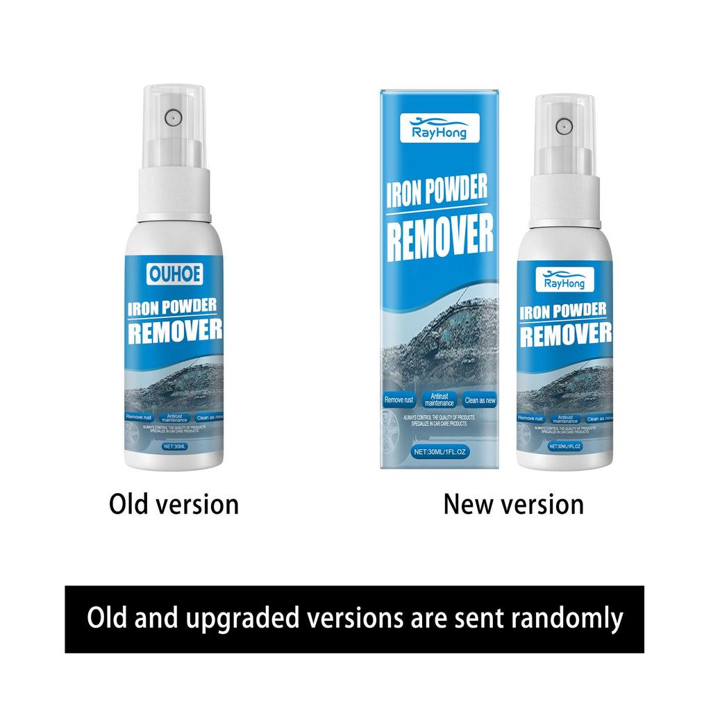 RAYHONG Spray Rimuovi Polvere di Ferro per Auto, Detergente Ruggine e Protettivo Antiruggine per Vernice Auto, Ruote e Superfici Metalliche 30ml