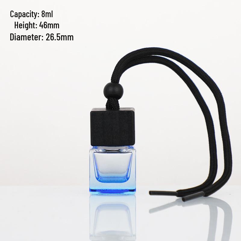 Square Car Aromatherapy Pendant - Mini Glass Essential Oil Diffuser & Decorative Fragrance Bottle