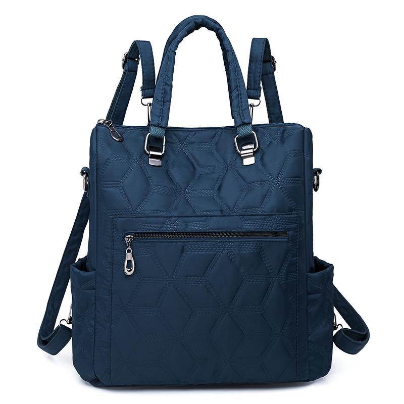 

Многофункциональный рюкзак женский мягкий кожаный сумка через плечо сумка синий