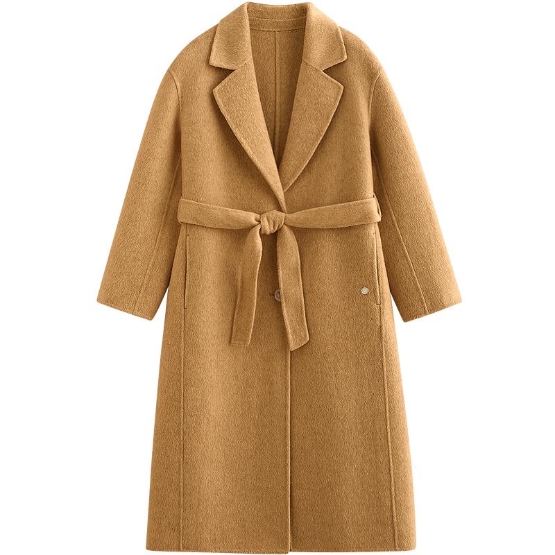 

INMAN Women s Alpaca Wool Silk Double-Faced Long Coat M