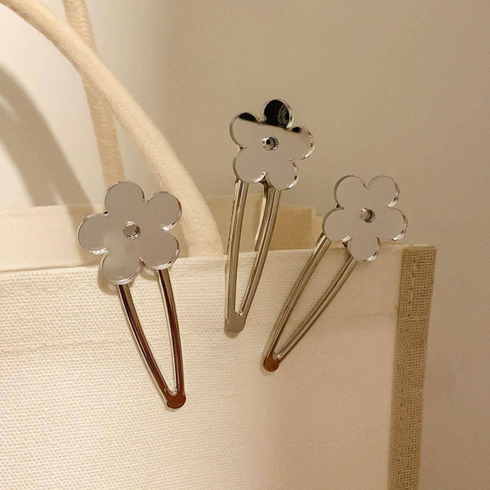 New Instagram Mirror Love Flower Hair Clip Fashion Simple Duck Mouth Clip Temperament All Go With Hair Clip Hair Accessories