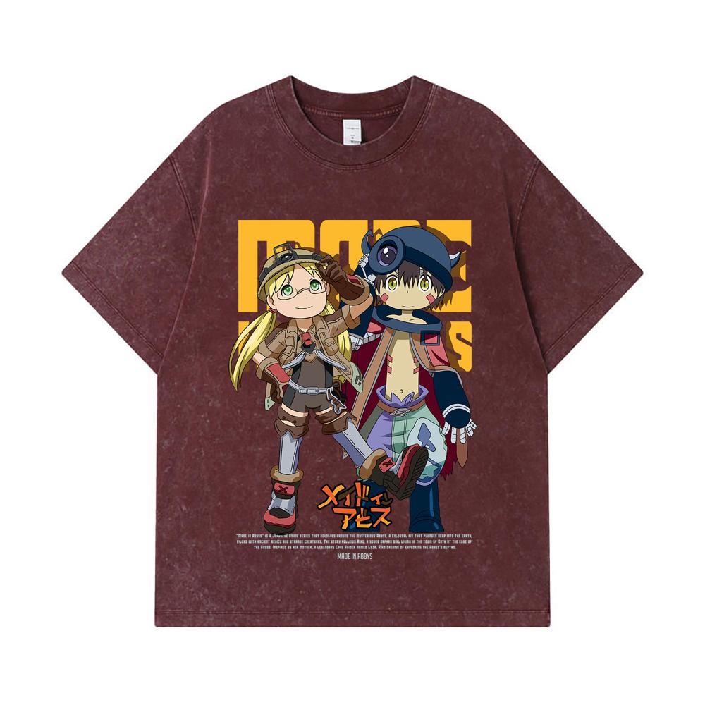 275 GSM Washed T-shirts 100% Cotton Made in Abyss V1 Print Unisex Heavy Cotton T Shirt