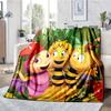 Maya the Bee Theme Printed Blanket - Perfect for Couch, Bed, Travel & Outdoor Use | Machine Washable, Cozy & Durable.