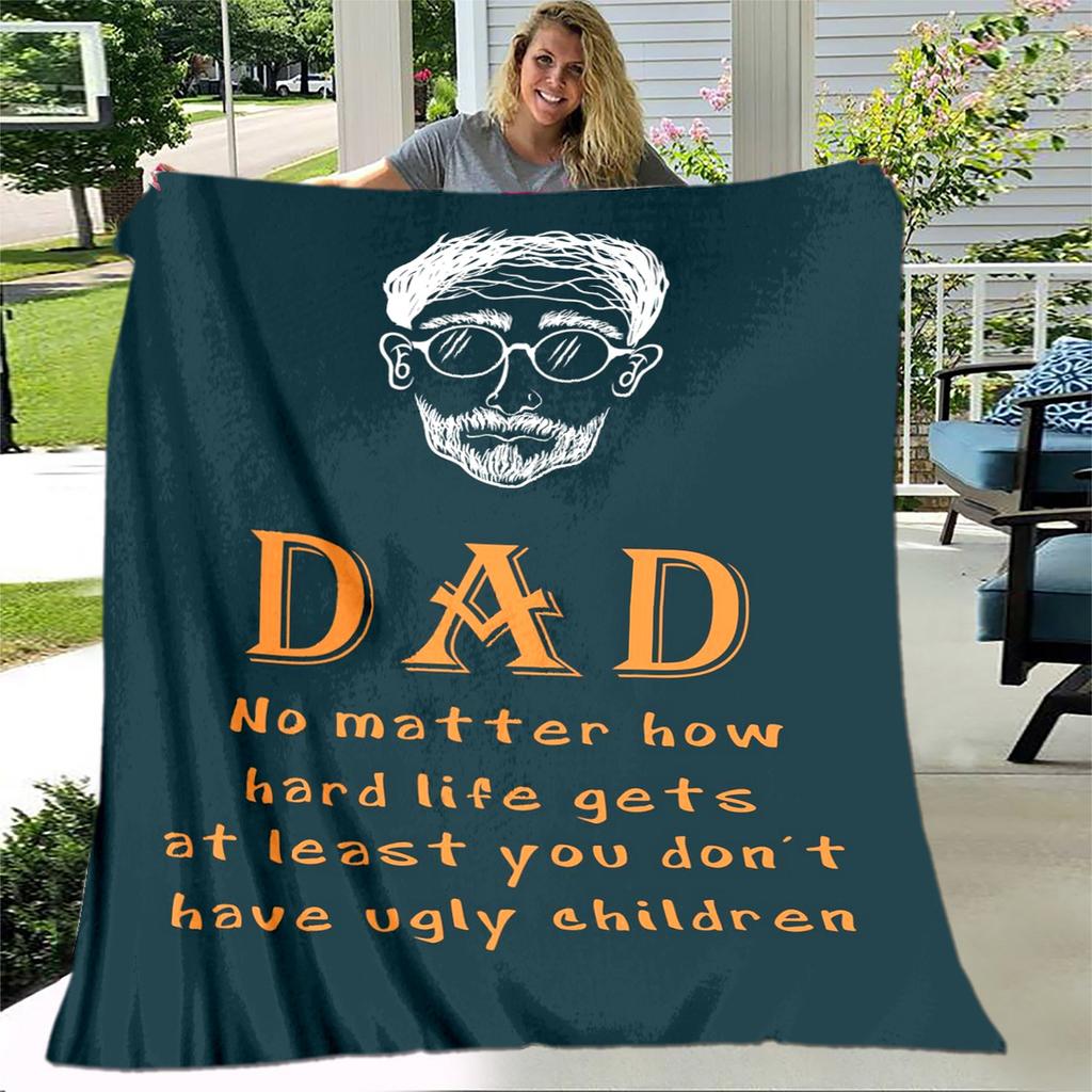 To My Father Dad Letter Gift Series Blanket,Soft Throw Blanket for Home Bedroom Bed Sofa Picnic Travel Office Cover Blanket Kids