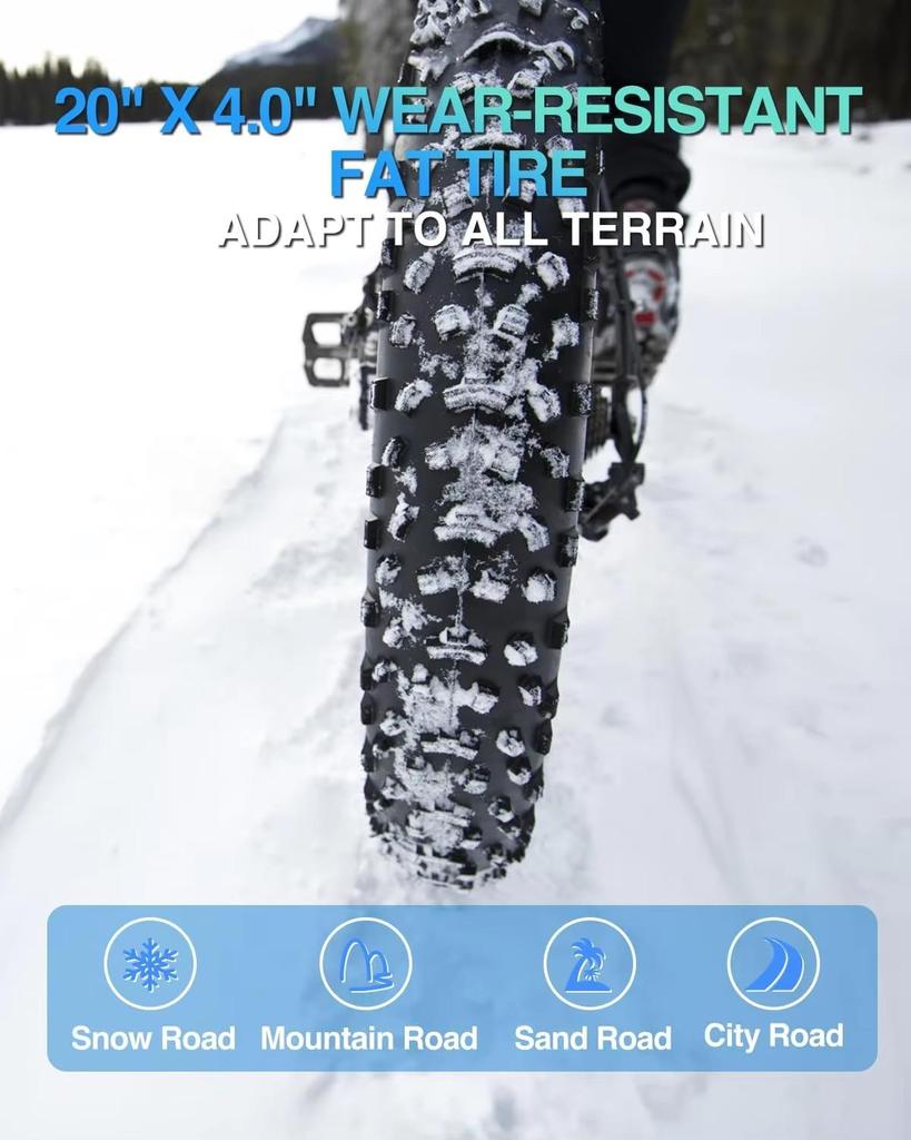 Kickwey K7 Adult Electric Bicycle 1500W 48V 23ah Mountain Electric Bike 20 Inch Fat Tire Outdoor Entertainment Off Road E Bike