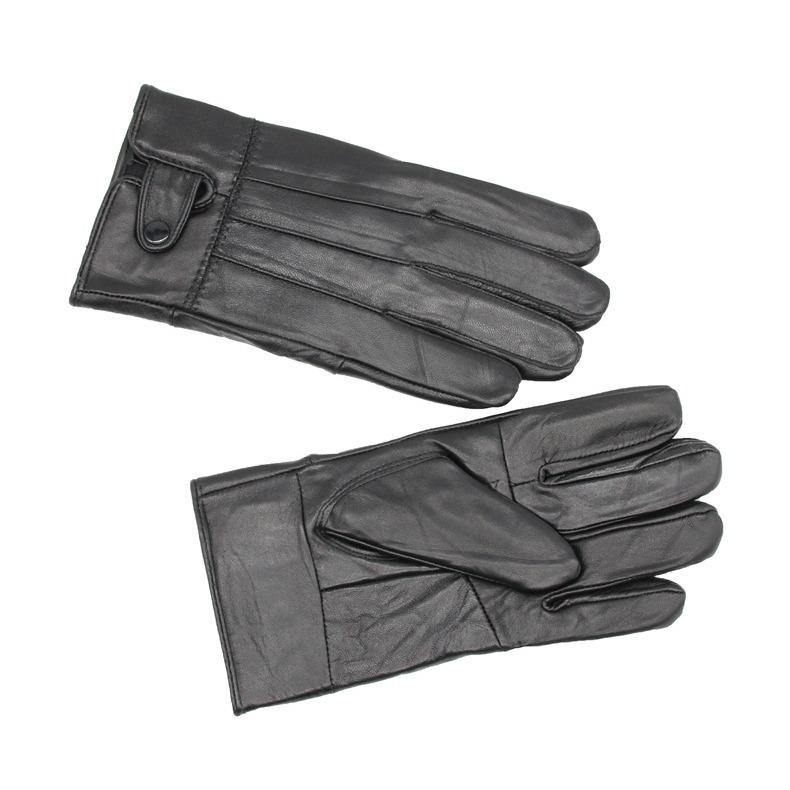 Men's Spliced Genuine Leather Fleece-Lined Cold-Proof Driving Gloves