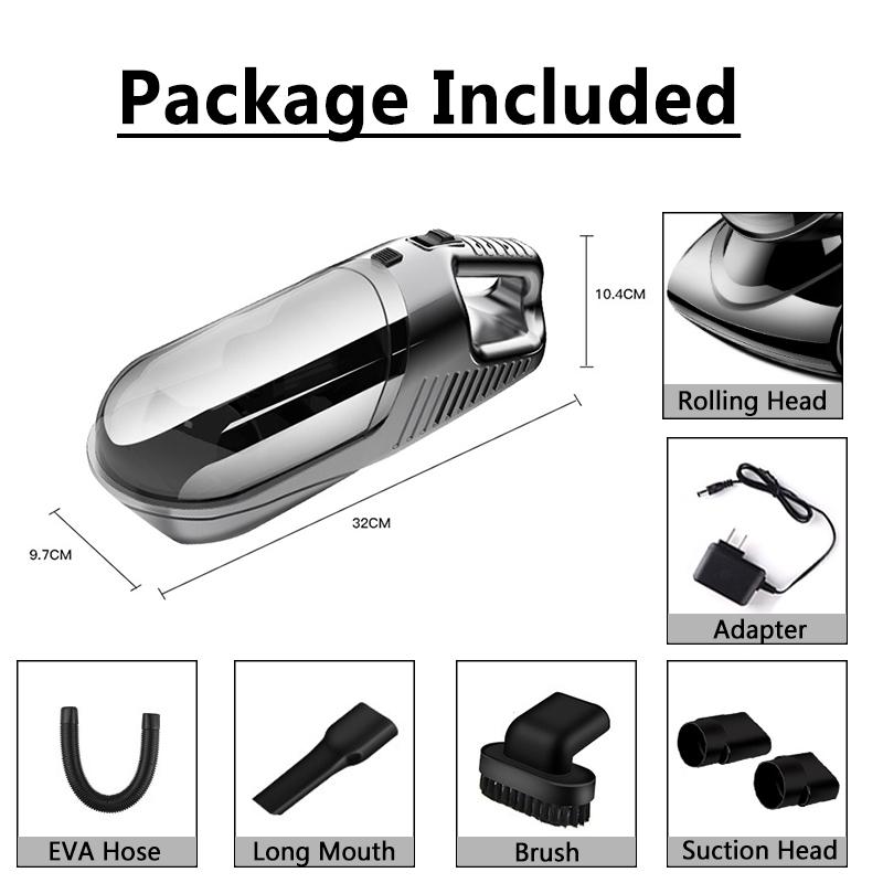 220V 120W Auto Cordless Handheld Vacuum Cleaner Sweeper Lightweight Portable Wet/Dry Car Vaccum Cleaner Home Cleaning