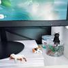 5-Pack Cute Healing Cat Monitor Decoration - Kawaii Screen Edge Sitter Figurines for Office Desk, Anti-Loneliness Companion