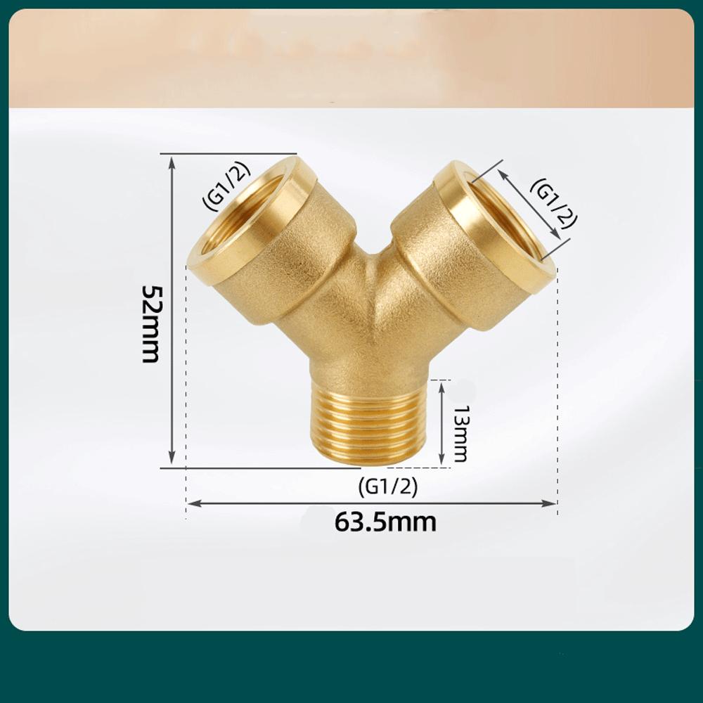 Raccordo a Y in ottone H58 Filettatura BSPP da 1/2" 3/4" Riduttore equalizzatore Giunto di unione ispessito Adattatore per acqua/gas Connettore