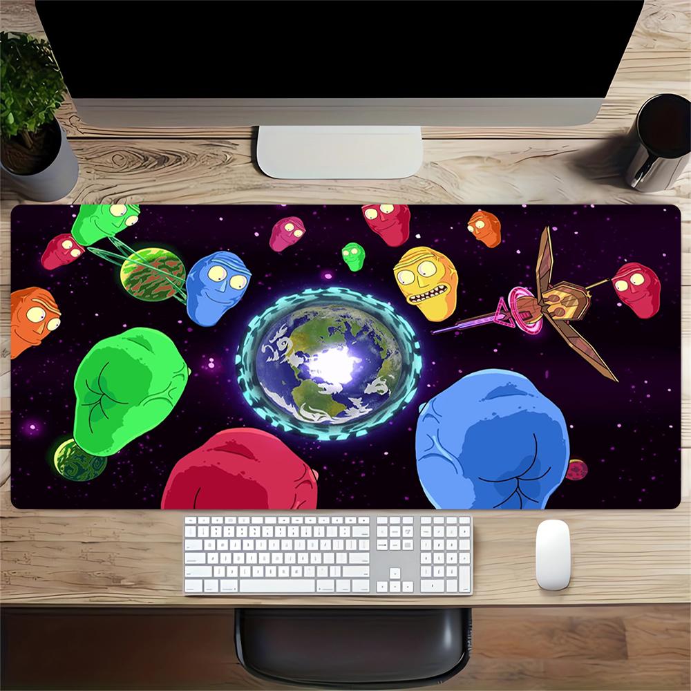Space Adventure Characters Large Gaming Mouse Pad Nonslip Rubber Base Waterproof Desk Mat For Office Pc Laptop