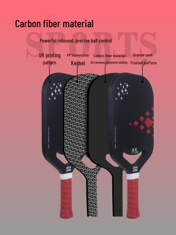 Smiling Face Carbon Fiber T700 Edgeless Pickleball Paddle - Professional Sports Equipment