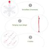 6Pcs Christmas Hanging Snowflake Ornaments Wooden Snowflake Pendant Decoration Xmas Tree Hanging Pendant Festive Accent