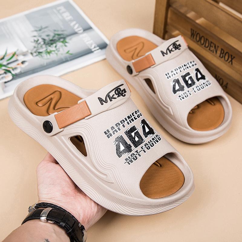 Fashion Summer Sandals Men's Slippers Couples Outdoor Slippers Beach Sandals Trendy One word  Garden Anti slip Slippers Clogs