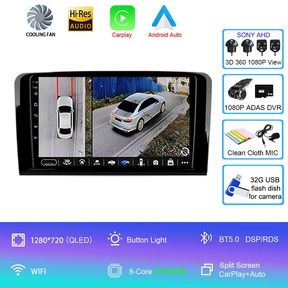 Android 14 Car Radio For Mercedes Benz ML GL ML350 GL320 X164 2005 - 2009 Multimedia Video Player Navigation Stereo GPS
