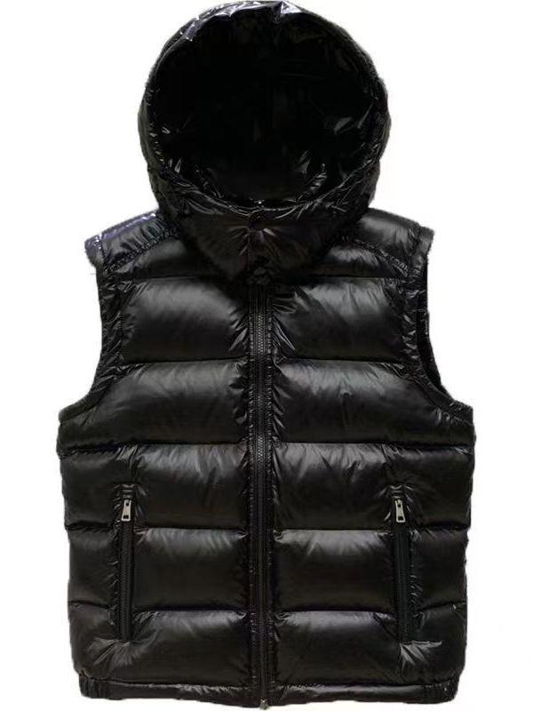 2023 Unisex Błyszcząca Ciepła Kamizelka Puchowa Bez Prania z Odpinanym Kołnierzem Stójką