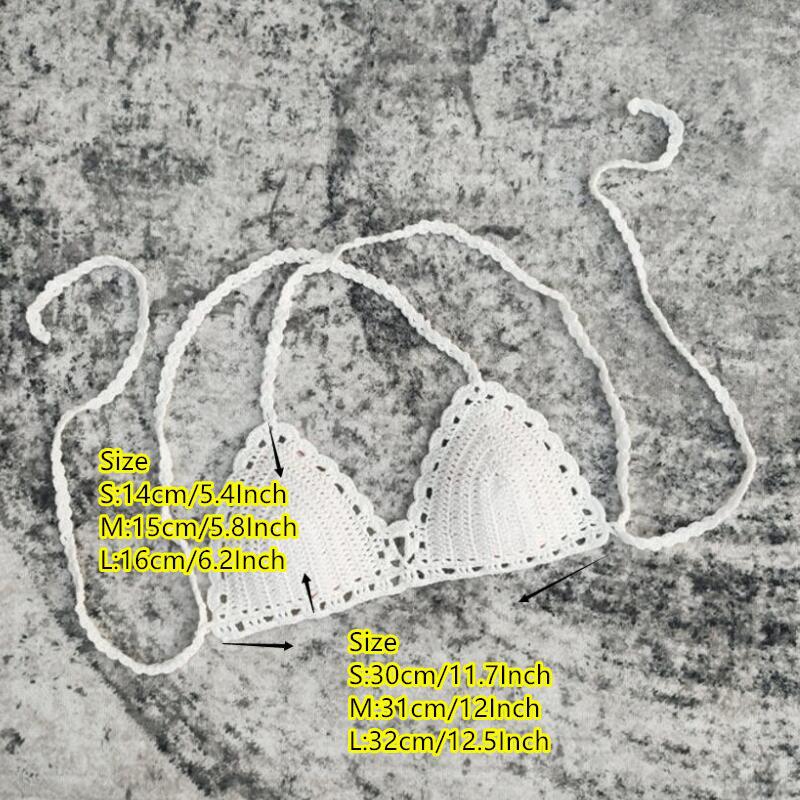 Handmade Crochet Bikini Swimsuit with Cross Shoulder Straps – 6 Colors Available