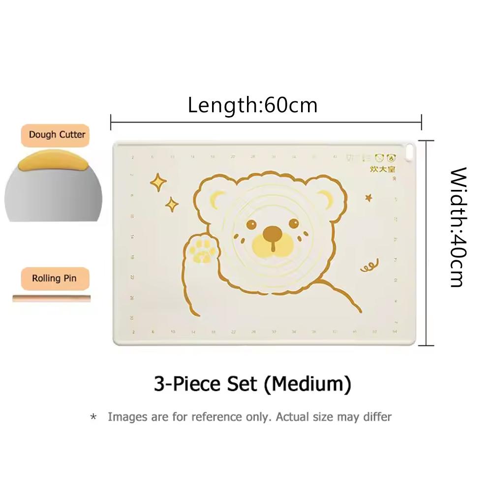 COOKER KING Silicone Pastry Mat Set Non-Stick Silicone Baking Mat Kneading Pad Dough Mat Pizza Cake Dough Maker Kitchen Cooking
