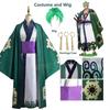 Green Roronoa Zoro Kimono Cosplay Anime Costume Uniform for Halloween Adult Suit Lining Wig Outerwear Girdle Disfraz Halloween