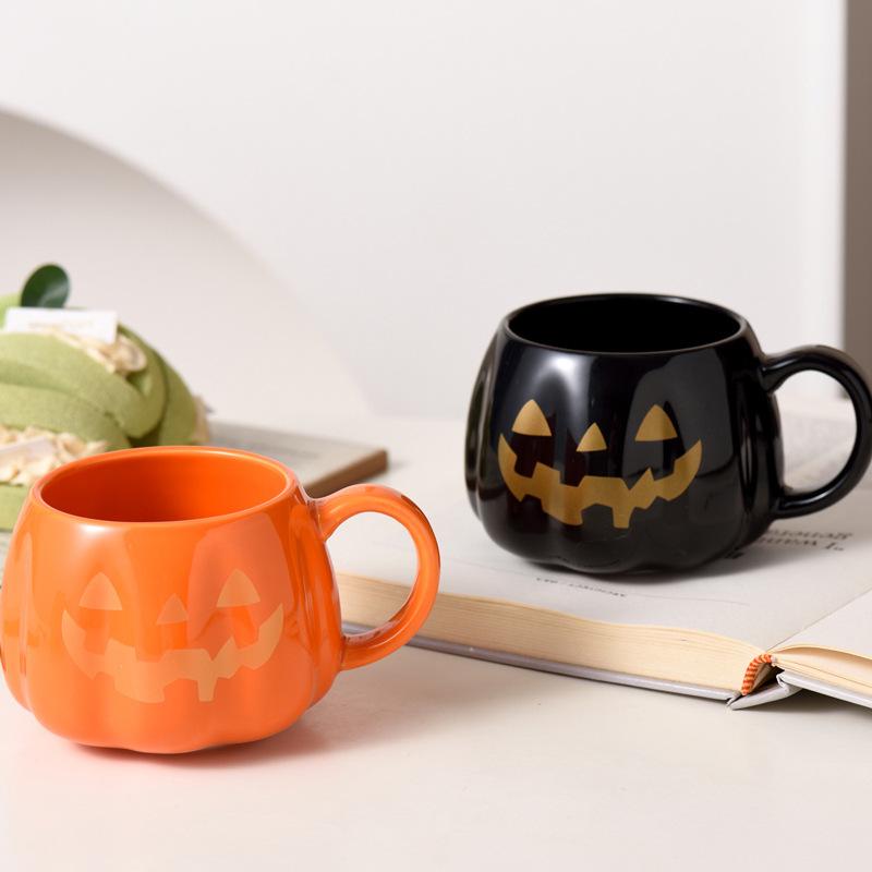 New Halloween Pumpkin Cup Creative Mug Retro Holiday Water Cup Practical Hand Cup Pumpkin Cup