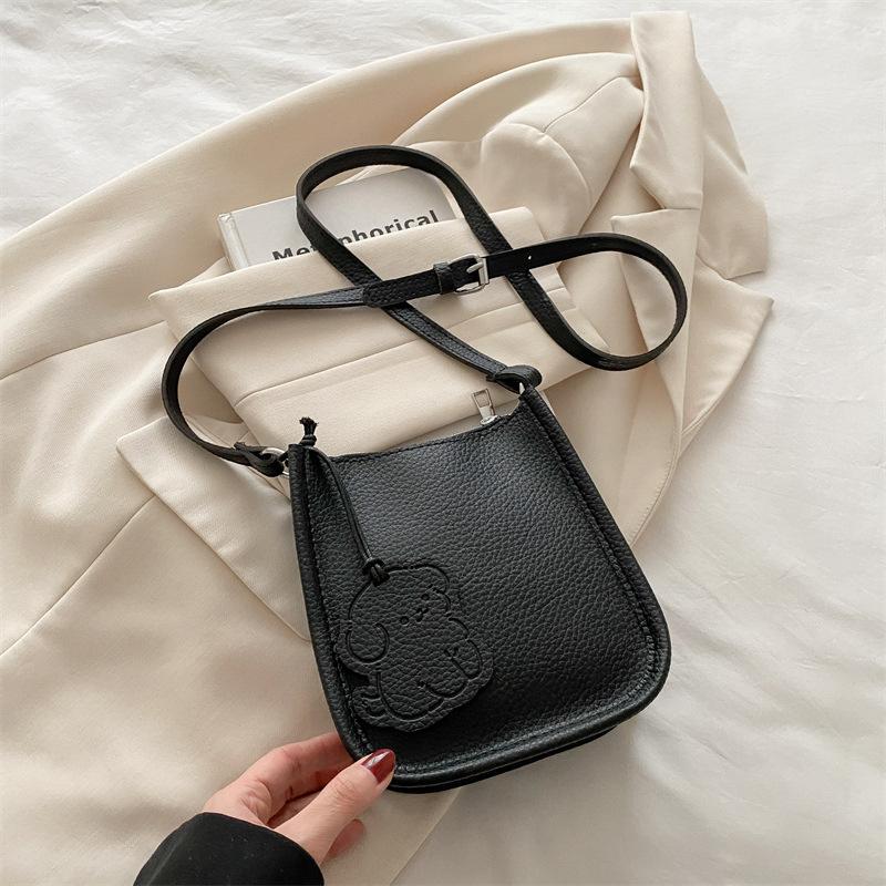 

Женская сумка-мессенджер National Messenger, летняя новая модная сумка-ведро с узором личи, повседневная универсальная сумка для мобильного телефона чёрный