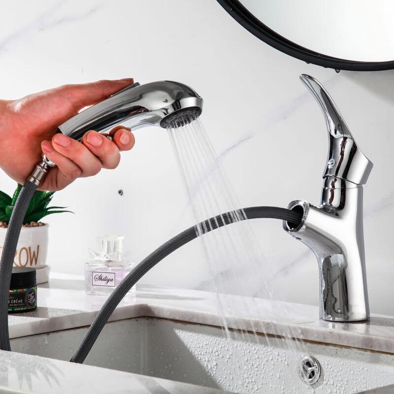 VEMUSE Schwarzer Auszieh-Waschbeckenhahn