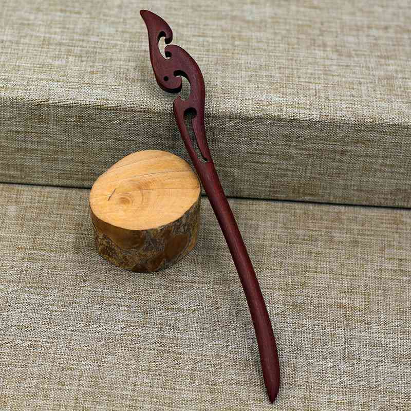 Hair Clasp Girls New Handmade Classical Hairpin Wholesale Updo Red Sandalwood Rosewood Hairpin Ladies Red Sandal Wood