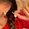New retro human avatar earrings femininity red beanie earrings celebrity ears