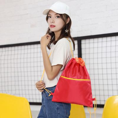 Gym Backpack Waterproof Drawstring Storage Bag with Shoulder Strings Large Capacity Sports Backpack for Travel Hiking Camping
