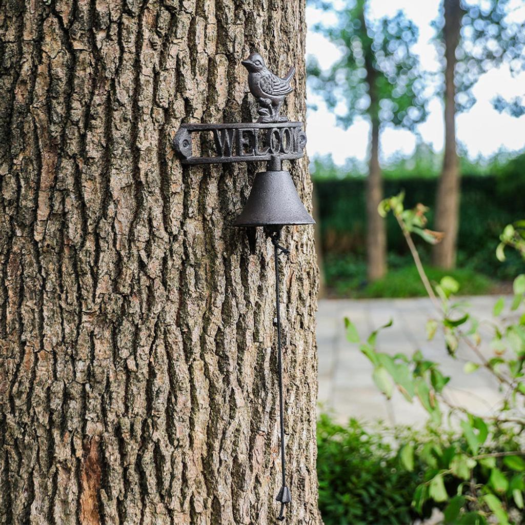 Wall Mount Bell Vintage Cast Iron Welcome Decorative Welcome Bell For Front Door Entryway Apartment Entry Wall Historic House