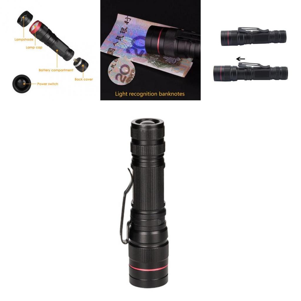 Compact Extendable Focus Adjustable Led Uv Light For Makeup Baby Gear Fluorescent Check Mini Uv Flashlight