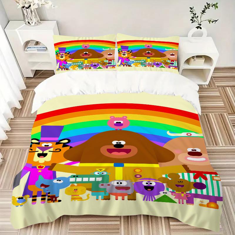 3Pcs Rainbow Friends Adventure Bedding Set Quilt Cover Pillowcase Home Christmas Xmas Halloween Gift 1 Duvet Cover 2 Pillowcase M924553