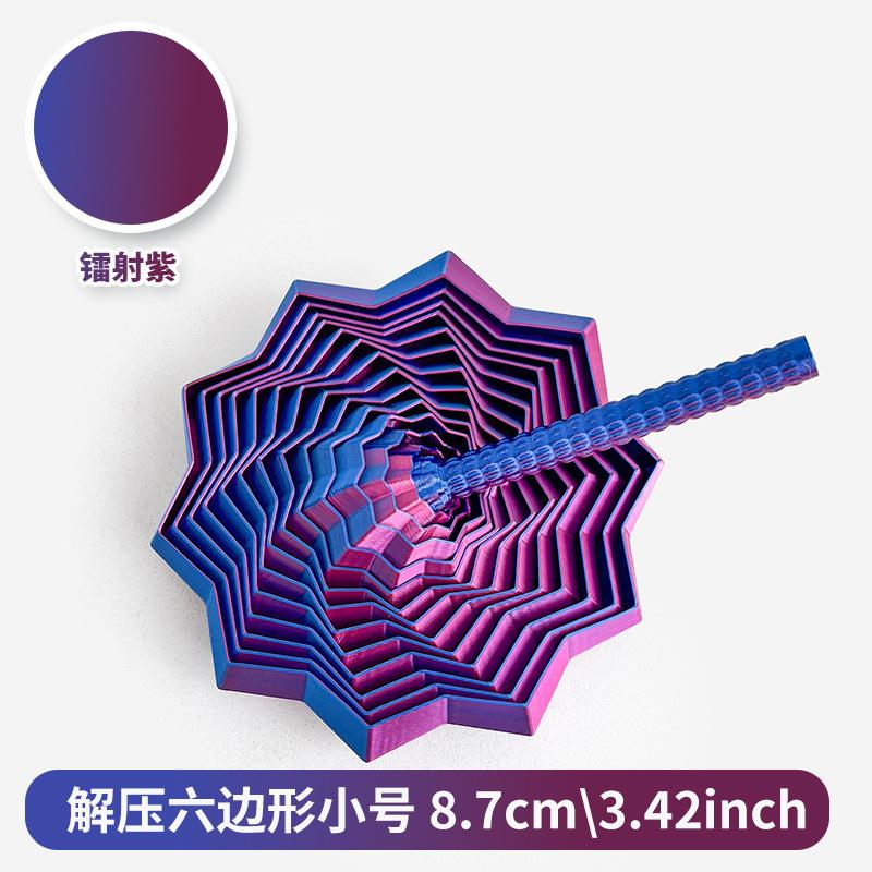 3D Printed Sensory Fidget Hexagon Fractal Star Finger Rotating Spiral Anti Stress Relief Toy Desktop Decompression Radish Tower