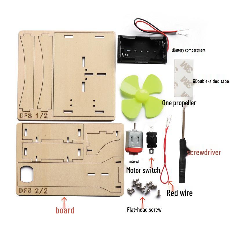 DIY Wooden Desk Fan Kit for Students - Educational Science Experiment Model