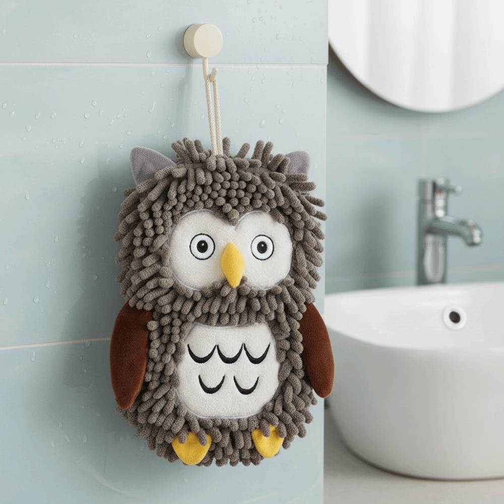 Soft Absorbent Hand Towel Cartoon Hanging Hand Towel Creative Animal Hand Towel Bathroom