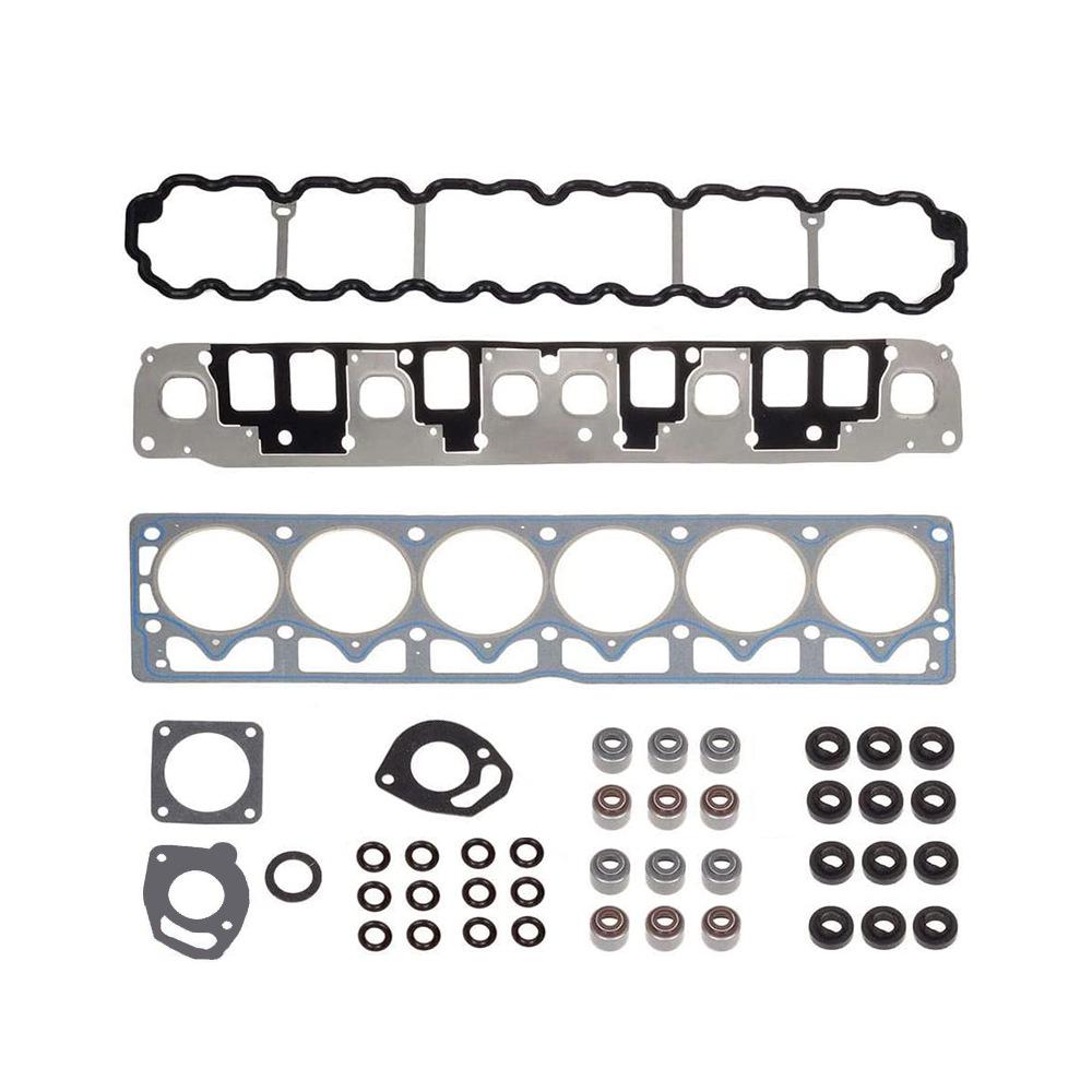 HS9076PT-4 Valve Cover Gasket Set, 4.0L Stainless Steel Cylinder Head & Exhaust Gasket for Jeep 99-03