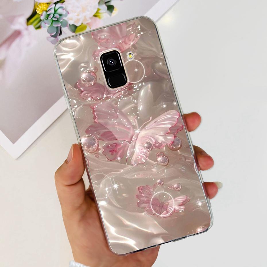 Schöne Hülle mit Aufdruck für Samsung Galaxy A8 (2018) / A8+ (2018) Weiche Silikon-TPU-Rückabdeckung für Samsung A8 A 8 Plus Handyhüllen