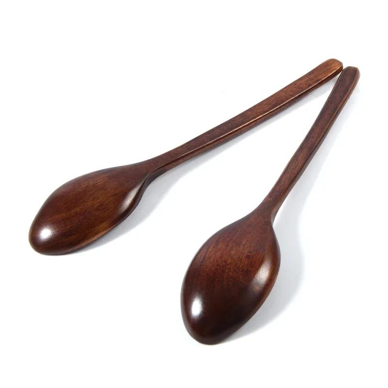Natural Wooden Spoon Home Flatware Porridge Bowl Chinese Bamboo Dinner Spoon Japanese Soup Spoon for Restaurant Dinner Tableware