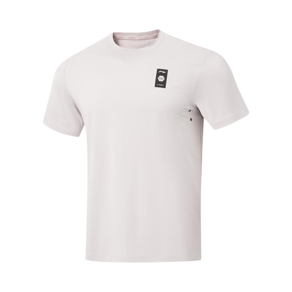 Li-Ning Fitness Series Versatile Casual Fashion Quick-Dry Round Neck Cool Short Sleeve T-Shirt Men Tops Moon-Mist-Gray ATSV695-5